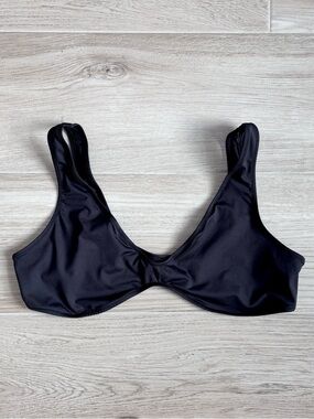 Skims Signature Swim Plunge Bikini Top Black Onyx Size 4X